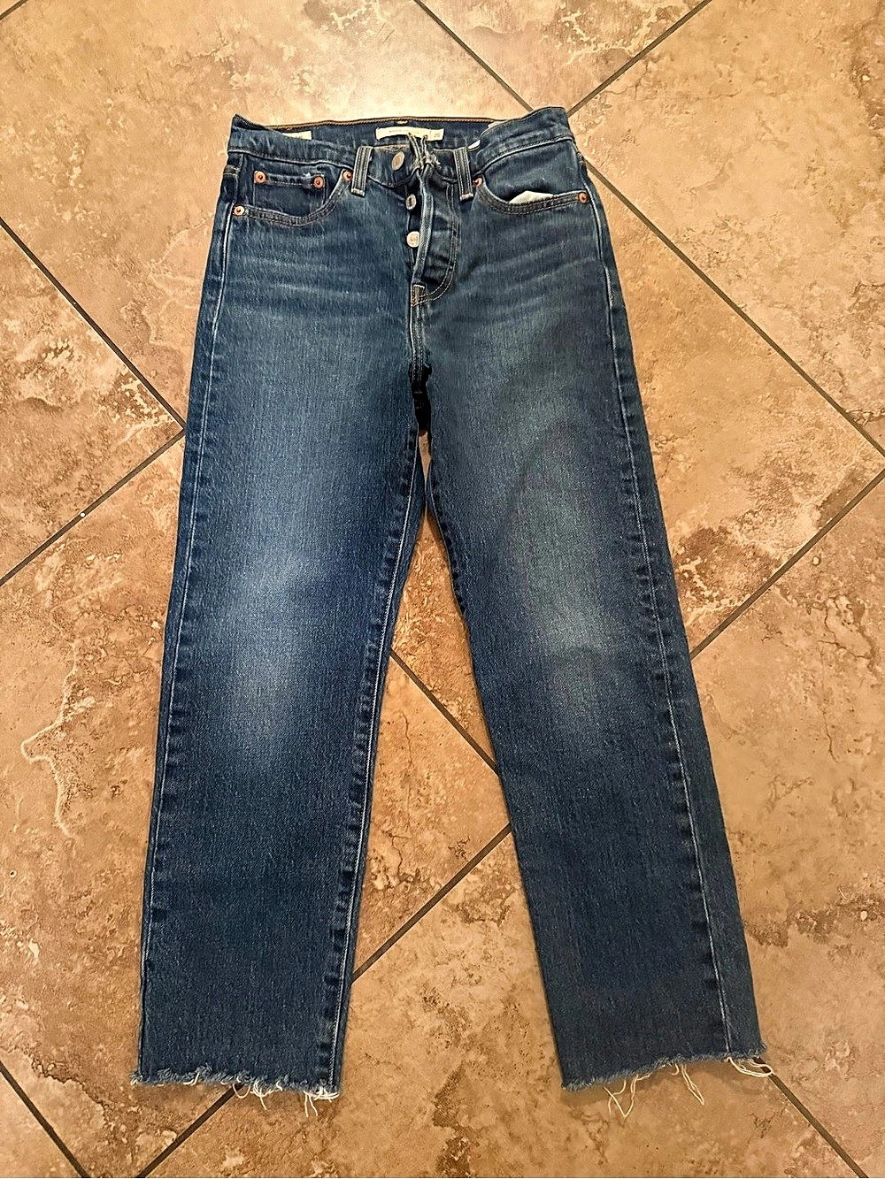 Levi's Wedgie Straight Jeans Women's Straight Leg Blue Waist 25